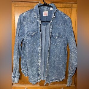 Levi's Denim Pearl Snap Button-Up Shirt Classic Fit Size Medium